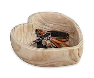 Hanobe Decorative Dough Wood Bowl: Large Heart Shaped Bowls for Decor Wooden Bowl for Table Centerpiece, Natural