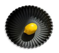 Hanobe Decorative Key Bowl Decor: Modern Round Jewellery Dish Living Room Decoration Black Resin Ruffle Trinket Tray Storage Display for Centrepiece Hallways