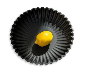 Hanobe Decorative Key Bowl Decor: Modern Round Pot Pourri Bowls Living Room Decoration Black Resin Ruffle Trinket Dish Storage Display for Centrepiece Hallways