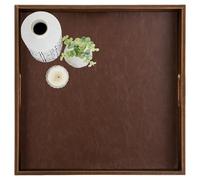 Hanobe Large Ottoman Tray: 50cm Leather for Living Room