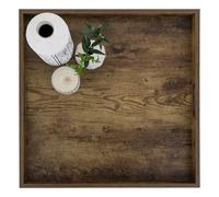 Hanobe Large Wooden Ottoman Tray for Serving, 50cm Square Living Room Decor