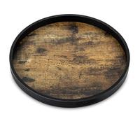 Hanobe Round Decorative Wooden Tray for Coffee Table: 30cm Vintage Decor