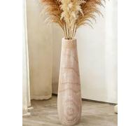Hanobe Tall Wooden Floor Vase: 56cm Rustic Extra Large Decorative Flower Vases for Living Room - Natural Boho Modern Farmhouse Decor for Home Bedroom Console Table Corner for Pampas Grass
