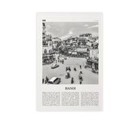 Hanoi Black And White Street, Vietnam, Viet Nam, Asia, Hà Nội, Viet Nam Retro City Map Travel Landscape Canvas Art Wall Decor Posters Home Bar Restaurant Garage Cafe Logo Gift 20x30inch(50x75cm)