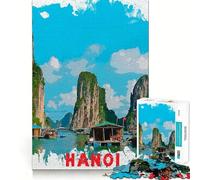 Hanoi for Adults 1000 Piece Jigsaw Puzzle Brain Exercise Tension Relief Real Challenge Classic Xmas Gift (38x52cm)