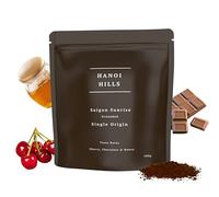 Hanoi Hills Ground Coffee Beans - Saigon Sunrise, Traditional Vietnamese Coffee, 60% Robusta, 40% Arabica, Single Origin, Medium Roast, Roasted in Vietnam, Chocolate, Honey & Berry Taste Notes, 500g