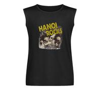 Hanoi Rocks Retro 1980S Heavy Metal Vintage Glam Rock Mens Black Sleeveless T-Shirt Graphic Tee Printed Unisex Vest Tank Tops Shirt XXL