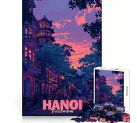 Hanoi Sunset Street 1000 Pieces Jigsaws Adults Puzzles Gifts Creative Play Nice Thick Real Challenge Great Gift (38x52cm)