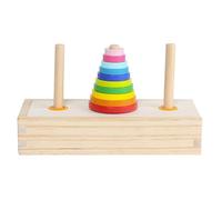 Hanoi Tower Toy - 2 Set Tower Playing DIY Game Hanoi Teasers of Intellectual Mathematical Wooden Game Board Puzzle Party Puzzle AhP371 (Beige, 19x8.6x4.6 cm)