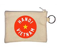 Hanoi Vietnam Minimalist Logo Key Chain Coin Purse Beige