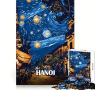 Hanoi Vietnam Starry Night Art 1000 Piece Puzzle For Adults Mental Sharp Serene Game Home Activity Santa Surprise (38x52cm)
