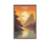 Hanoi Vietnam Vintage Travel Poster Ocean Sunset Landscape Canvas Art Print Office Family Bedroom Decorative Posters Gift Wall Decor Poster 08x12inch(20x30cm) Unframe-style