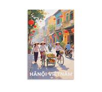 Hanoi Vietnam Vintage Travel Posters 16x24inch(40x60cm) Wall Decor Painting Canvas Wall Art Living Room Poster Bedroom