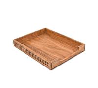 Hanol Letter Trays & Stacking Supports Acacia Wood Front Load File Organizer for Office Desk & Home Holds Files, Folders & Documents (14" X 11" X 2")