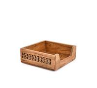 Hanol Napkin Holders Acacia Wood Napkin Tray Square Holder for Everyday Use, Outdoor Dining & Entertaining (7.5" x 7.5" x 2.5")