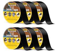 Hanotic Decking Tape 50mm x 15.2m, 6 Rolls Waterproof Decking Joist Tape, Weather Resistance and Anti-Corrosion, Self-Adhesive for Wood Joists Decks Beams Roof Rv