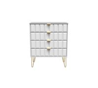Hanover Ready Assembled 4 Drawer Chest in White Matt - Welcome Furniture | TJ Hughes