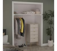 Cube Tall Tallboy Off-White 5 Drawers 109cm