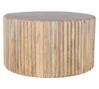 Hanover Ribbed Carved Mango Wood Round Coffee Table