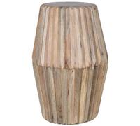 Hanover Ribbed Carved Mango Wood Round Side Table