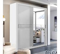 hanover wooden wardrobe with 2 sliding doors in matt white