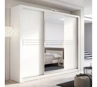 hanover wooden wardrobe with 3 sliding doors in matt white