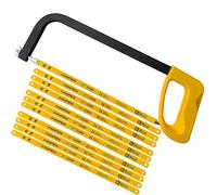 Hanpex 12in./300mm High-Tension Hacksaw Frame with 10pcs Extra Bi-Metal Blades, Hand Saw Suitable for Metal, Wood, PVC, Carpentry