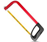 Hanpex 12in./300mm High-Tension Hacksaw Frame with 24 TPI Bi-Metal Blade, Hand Saw Suitable for Metal, Wood, PVC, Carpentry（Black Handle）