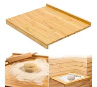HANQ Bamboo Cutting Board with Lip, 50 x 41cm Bamboo Wood Over The Counter Sink Cutting Board Kitchen Serving Board with Counter Edge,Perfect for Vegetables, Fruits, Meats, Cheeses