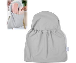 HANQ Highchair Handy Pocket Pouch,PU Dining Chair Back Storage Bag High Chair Accessories,Wipeable and Waterproof Material,Compatible with IKEA Antilop Highchair Accessories (Gray)