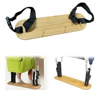 HANQ Hook on High Chair Footrest, Portable Bamboo Baby Clip On HighChair to Table Foot Rest,Compatible with Inglesina Fast Table and Most Food Dining Chair, Adjustable Footrest