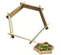 HANQ Wooden Raised Garden Bed,Hexagon Modular Raised Garden Flower Bed Natural Wood Screwless Planters for Outdoor Plants, Vegetables, Flowers, Herbs