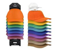 Hanqing 2 Pack Hat Rack for Baseball Caps, Adhesive Hat Organizer for Wall Hold Up to 20 Hats, Wall Mounted Hat Display Storage Holder Caps Hanger for Door Closet