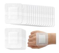Hanqing 20 Pcs Adhesive Wound Dressings, Self Adhesive Breathable Plasters, Individually Wrapped, Adhesive Dressings for Wound Care, Grazes(7cm x 6cm)