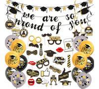Hanqing 40 Pcs Graduation Decorations of 2026, We Are So Proud of You Graduation Decorations Banner, Graduation Photo Booth Props, 2026 Decorations Indoor, Outdoor