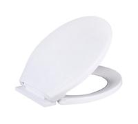 Hanra Oval Toilet Seat Soft Close & Quick Release, White Toilet Seat With Adjustable Top Fix Hinges, 410 X 360mm