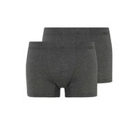 Hanro 2-Pack Covered Waistband Cotton Essentials Boxer Trunks, Coal Melange - X-Large
