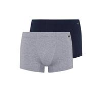 Hanro 2-Pack Covered Waistband Cotton Essentials Boxer Trunks, Light Melange / Deep Navy - Large