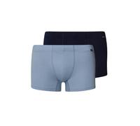 Hanro 2-Pack Covered Waistband Cotton Essentials Boxer Trunks, Sea Breeze / Deep Navy - X-Large