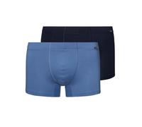 Hanro 2-Pack Covered Waistband Cotton Essentials Boxer Trunks, Windy Blue / Deep Navy - Small