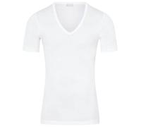 Hanro Mens Cotton Pure V-Neck T-Shirt - White