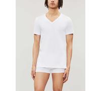Hanro Mens White Cotton Superior Cotton-blend T-shirt M