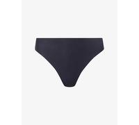 Hanro Womens Hanro Invisible Mid-Rise Stretch-Cotton Thong Black S