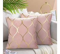 Hanrunsi 50x50 cm Pink Cushion Cover Velvet Cushion Pillow with Cover 20" x 20" Soft Square Decorative Throw Pillow Covers for Garden, Sofa, Bench, Car, Office, and Bed Set of 2