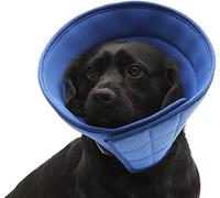 HanryDong Dog Elizabethan Collar, Cat Soft Recovery Cone, Quicker Healing Pet Comfy Adjustable E-Collar, Easy Eat, Sleep, Anti-Bite/Lick for Cat, Dog, Rabbit (Blue, Blue9(16.1-19.7in×11.4in))