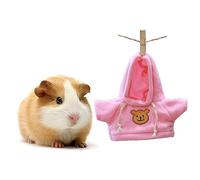 HanryDong Guinea Pigs Costume, Hoodie Shirt with Hat, Small Animal Cute Cloth for Real Pets, Cute Small Ferret Rat, Squirrel, Mini Holiday Party Clothes, for Fun, Photos, Red/Pink/Blue (pink)