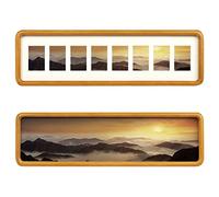 Hans 4"x16" Frames Collage Photo Frame Single Mat with Eight 1.5x2.5 Openings and Satin Solid Frame Horizontal or Vertical(8 Openings)