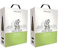 Hans baer - Riesling - German dry white wine - Rheinhessen, Germany, Bag in Box (1 x 3 L) (Pack of 2)