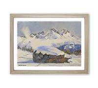 Hans Beat Wieland Swiss Landscape 2 Classic Painting Framed Print | A2 Oak Framed Wall Art | Ready to Hang | Classic Historical Picture | Living Room Bedroom Lounge Office