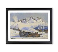 Hans Beat Wieland Swiss Landscape 2 Classic Painting Framed Print | A4 Black Framed Wall Art | Ready to Hang | Classic Historical Picture | Living Room Bedroom Lounge Office